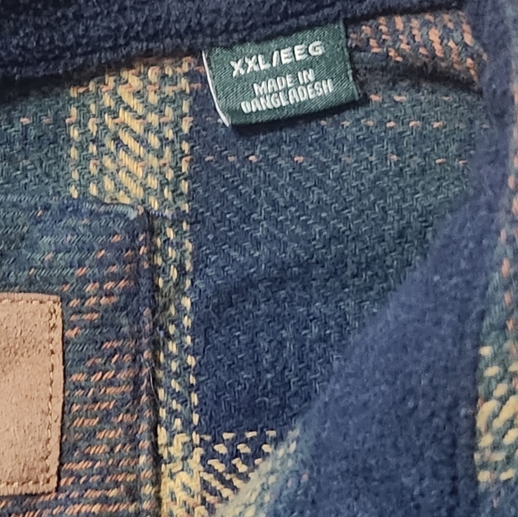 Orvis Mens Big Bear Heavy Flannel Shirt Jacket Blue Plaid XXL Shacket - Picture 6 of 12